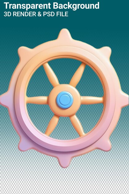 PSD psd 3d illustration ship wheel isolated on transparent background