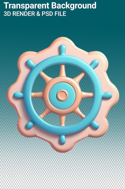 PSD psd 3d illustration ship wheel isolated on transparent background