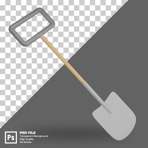 PSD psd 3d illustration of the shovel