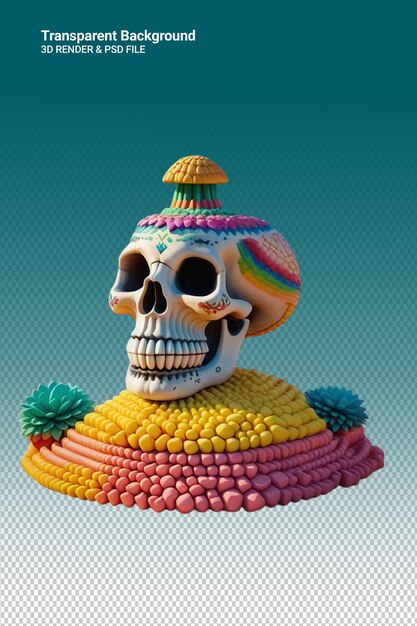 PSD psd 3d illustration skull isolated on transparent background