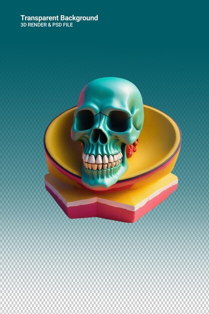 PSD psd 3d illustration skull isolated on transparent background