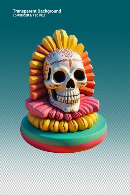 PSD psd 3d illustration skull isolated on transparent background