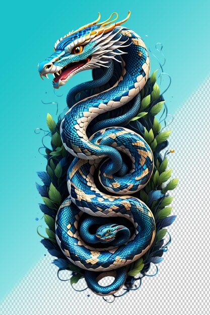 PSD psd 3d illustration snake isolated on transparent background