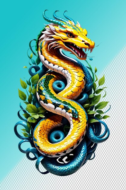 Psd 3d illustration snake isolated on transparent background