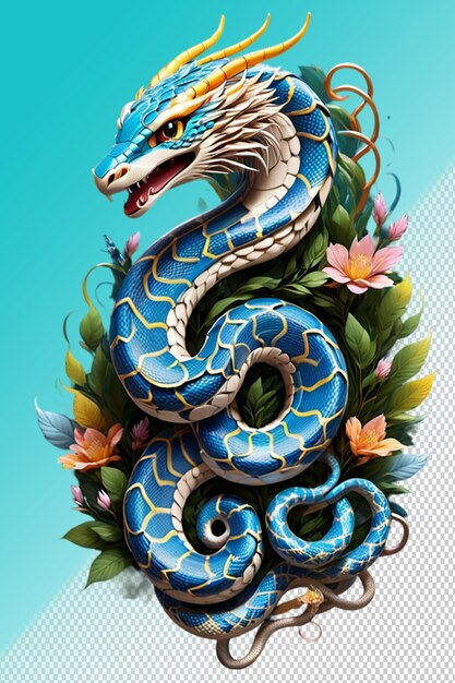 PSD psd 3d illustration snake isolated on transparent background