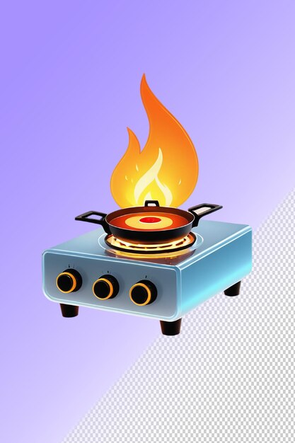 PSD psd 3d illustration stove isolated on a transparent background