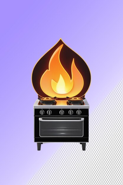 PSD psd 3d illustration stove isolated on a transparent background