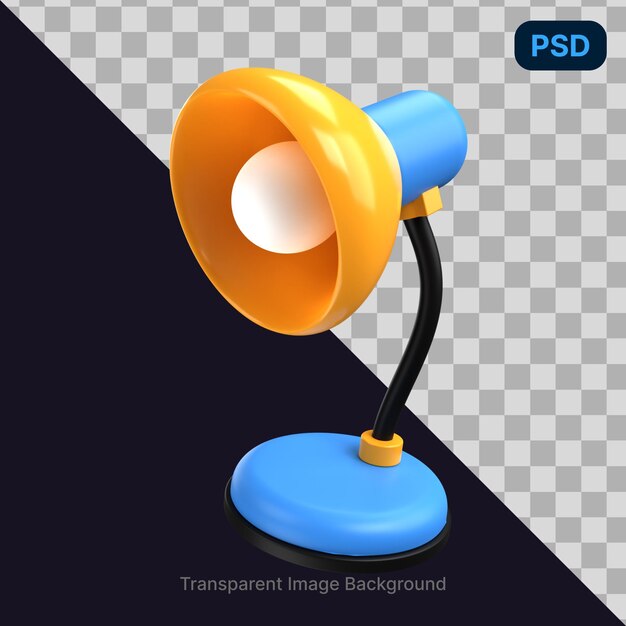 テーブルランプのPSD 3dイラスト