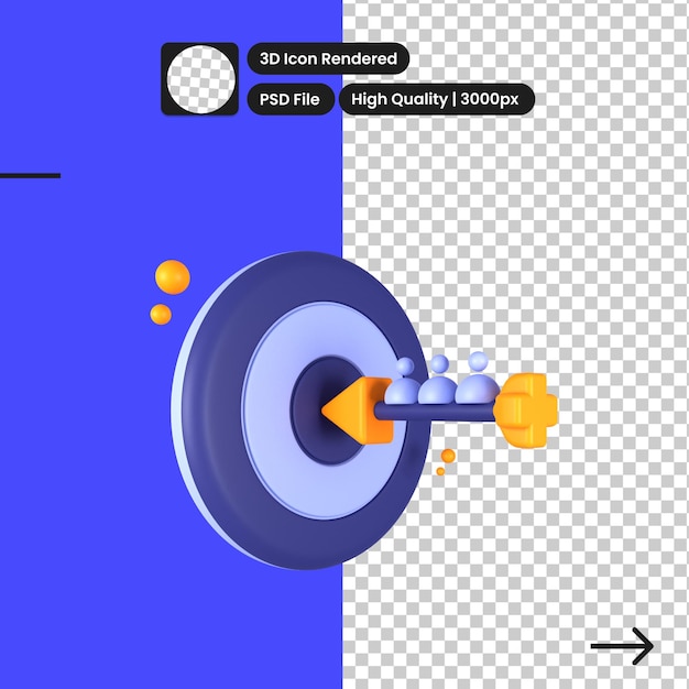 Psd 3d illustration of target audience