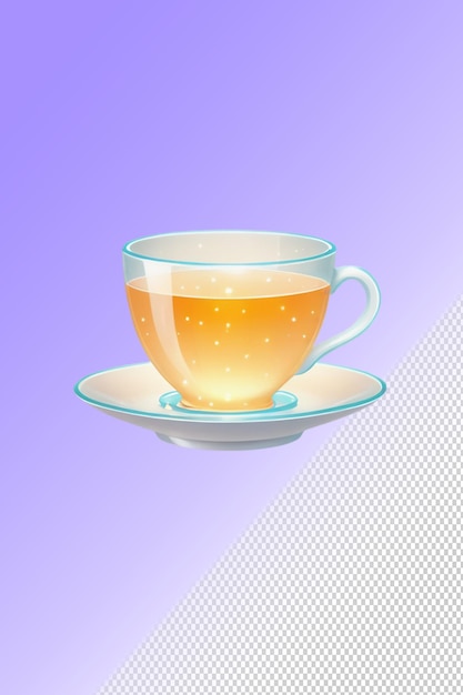 PSD psd 3d illustration teacup isolated on transparent background