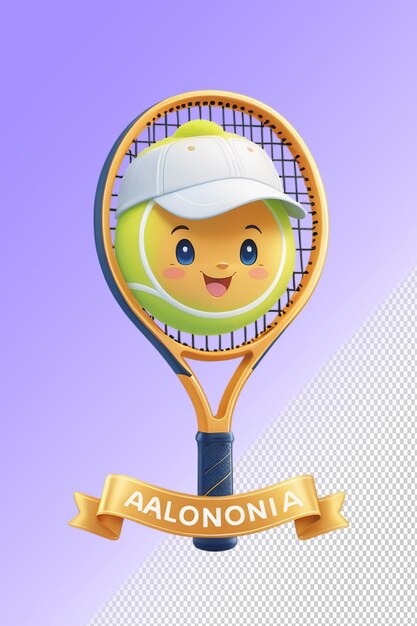 PSD psd 3d illustration tennis racket isolated on transparent background