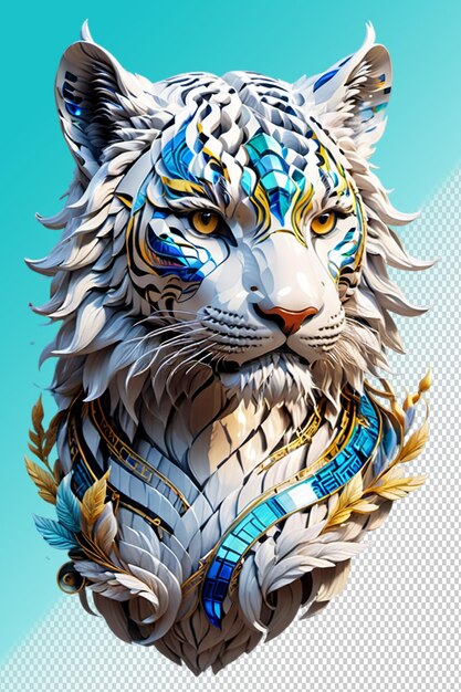 PSD psd 3d illustration tiger isolated on transparent background