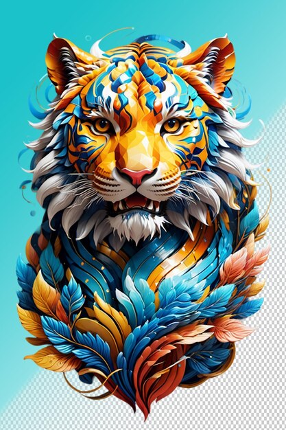 PSD psd 3d illustration tiger isolated on transparent background