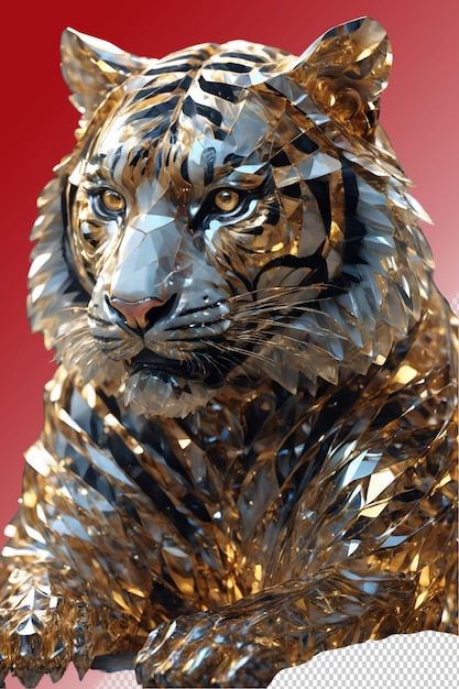 Illustrazione psd 3d tigre isolato su sfondo trasparente