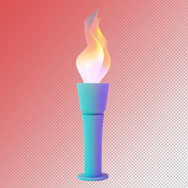 Psd 3d illustration torch isolated on transparent background