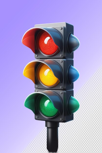 PSD psd 3d illustration traffic light isolated on transparent background