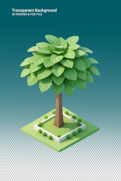 PSD psd 3d illustration tree isolated on transparent background