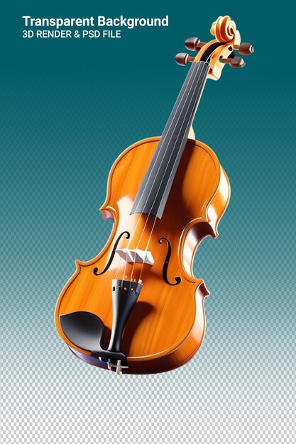 PSD psd 3d illustration violon isolated on transparent background