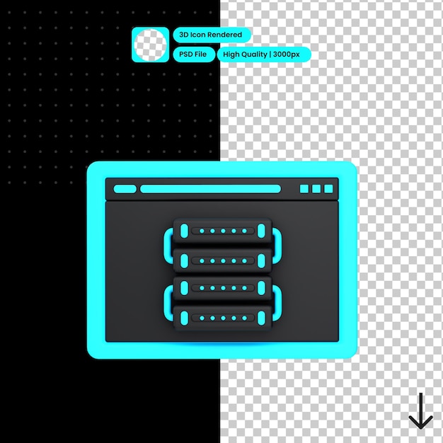 ウェブホスティングのPSD 3Dイラスト
