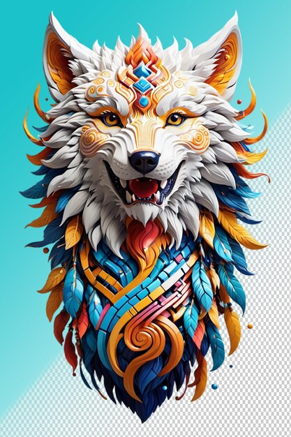 PSD psd 3d illustration wolf isolated on transparent background