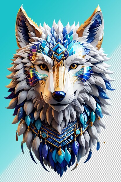 Psd 3d illustration wolf isolated on transparent background