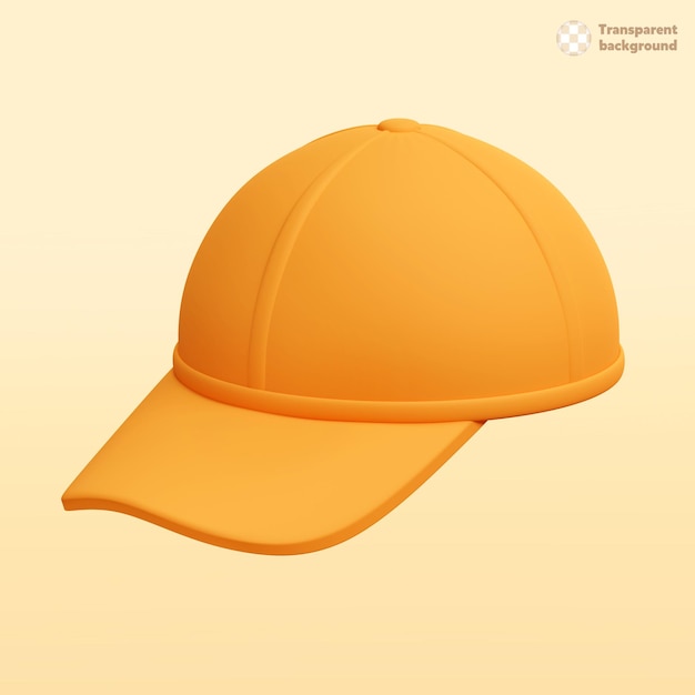 PSD 3d иллюстрация желтая кепка