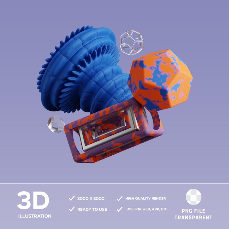 PSD иллюстрация psd 3d