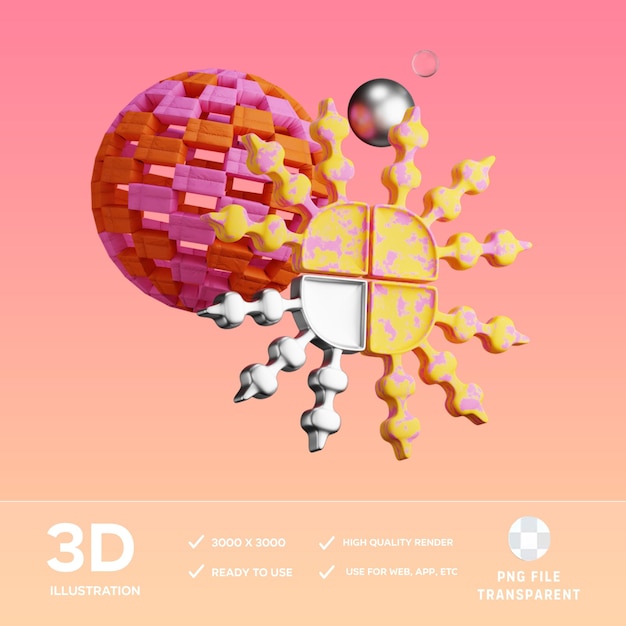 PSD 3D 插圖