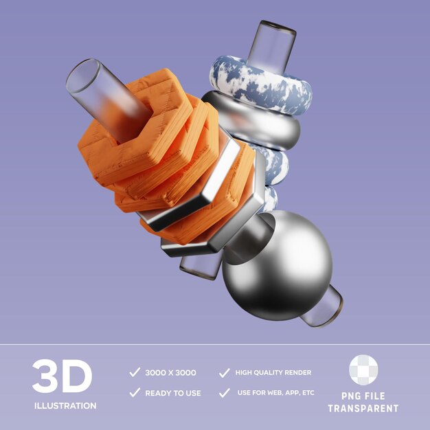 PSD 3D 插圖