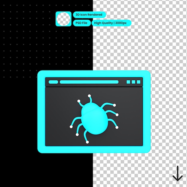 PSD 3D ilustracja błędu strony internetowej