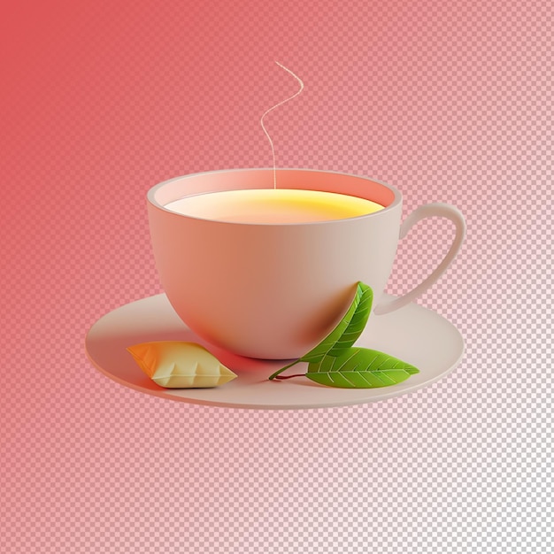 PSD psd 3d ilustracja herbata izolowana na przezroczystym tle