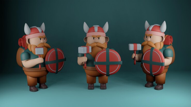 PSD psd 3d ilustracja kreskówka wiking