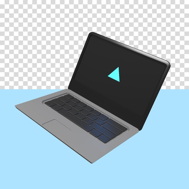 PSD psd 3d ilustracja szary laptop