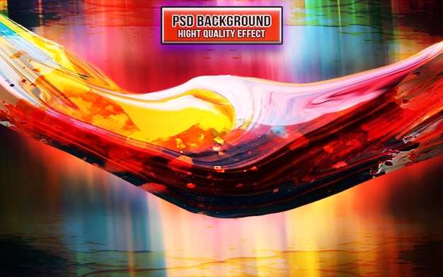 PSD psd 3d ink paint splash abstract closeup del dipinto generativo di texture luminose ai