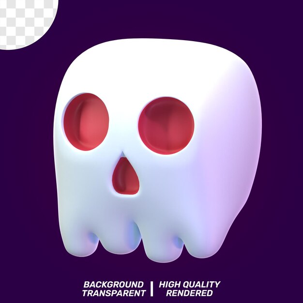 Psd 3d isolated illustration halloween cute head skull