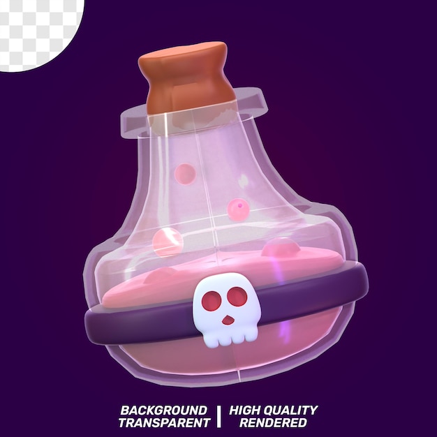 PSD psd 3d illustrazione isolata pozione magica di halloween