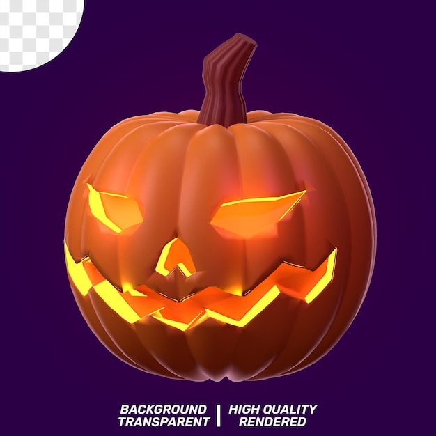 PSD 3D Isolated Illustration Halloween Pumpkin