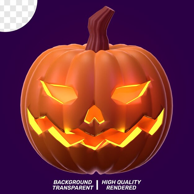 PSD 3D Isolated Illustration Halloween Pumpkin