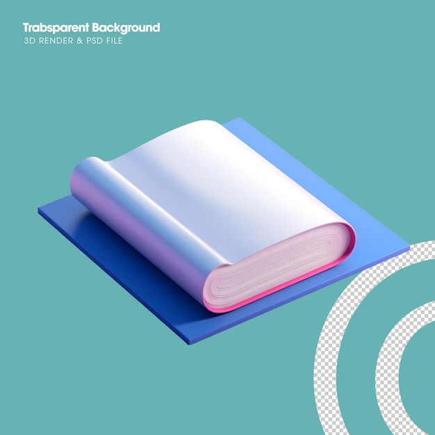 PSD psd 3d isometric of books on background transparent