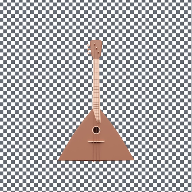 PSD psd 3d isometric guitar icon on isolated and transparent background