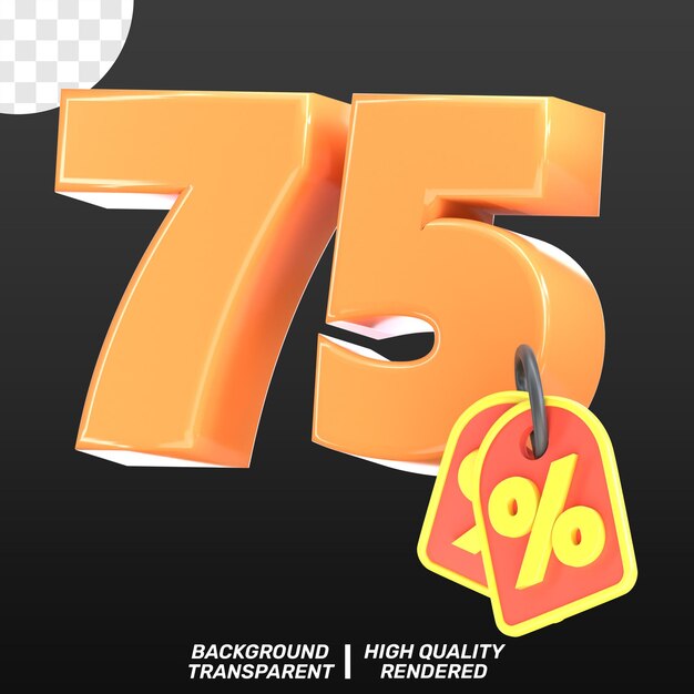 PSD 3D Izolowane renderowane Black Friday Icon Zniżka