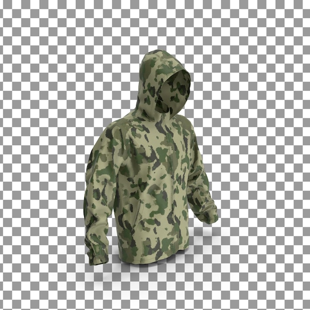 Psd 3d jacket template on isolated and transparent background