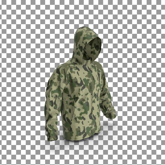 Psd 3d шаблон куртки на изолированном и прозрачном фоне