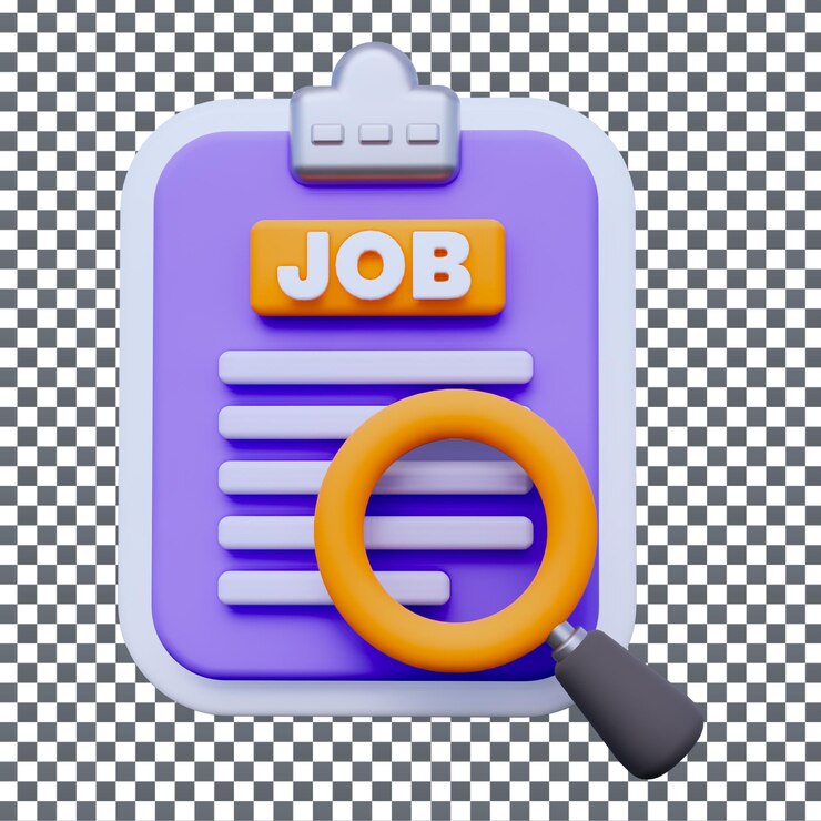 PSD 3D Job icon on Isolated and transparent background