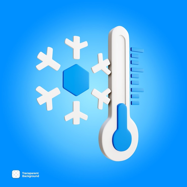 PSD psd 3d koude temperaturen met illustraties van sneeuw en koude temperaturen