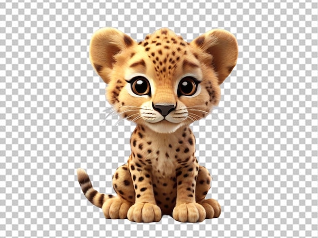 PSD psd 3d kreskówki dziecka cheetah