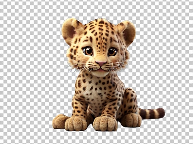 PSD psd 3d kreskówki dziecka leopard