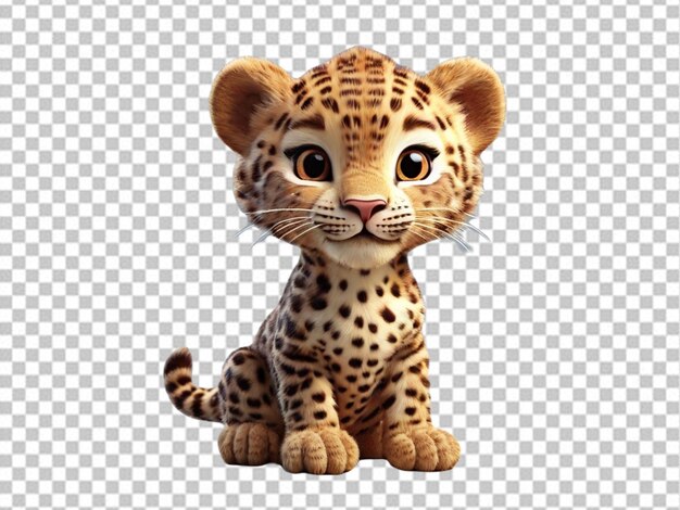 Psd 3d Kreskówki Dziecka Leopard