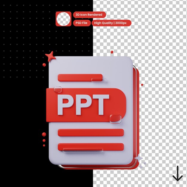 PSD 3D -kuvitus PPT-muodosta