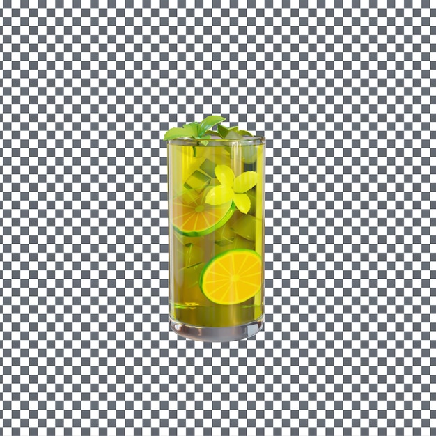 PSD psd 3d lemon juice icon on isolated and transparent background